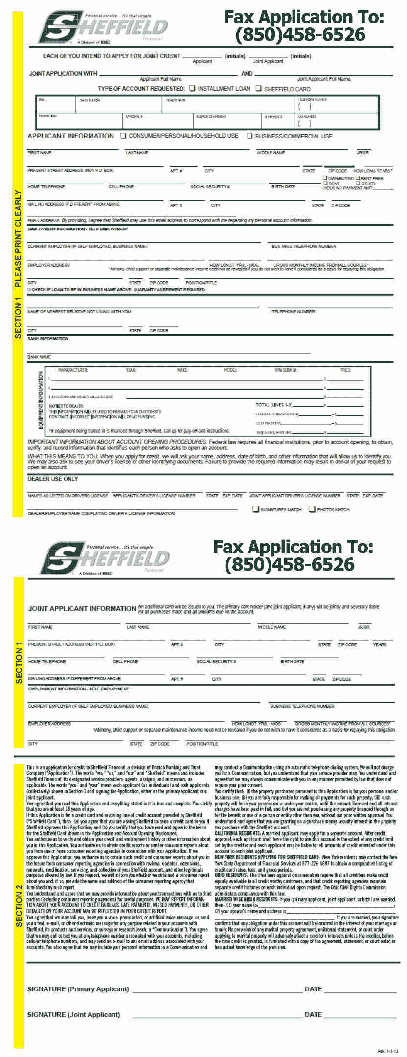 Sheffield Application | Skipper Trailer Sales | Pensacola ...